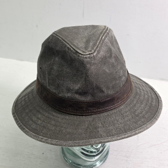 Dorfman Pacific Canvas Cotton Safari Fedora Hat Olive Green Large (58cm) Hiking